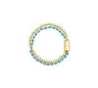 Breil Magnetica System women's bracelet double thread TJ3585 golden steel and turquoise stone