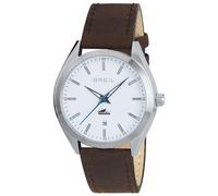 BREIL Movimiento Men's Manta City Mono-White dial Time Only - 3 LANCHE Quartz and Brown Leather Strap TW1612