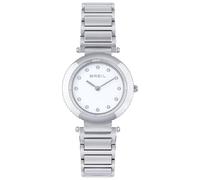 BREIL Reloj DE Mujer Pivot Esfera Blanca Movimiento Solo-Time - 2 Cuarzo LANCHE y Pulsera DE Acero Plateado TW1961