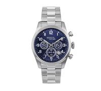 BREIL Reloj Hombre Classic Elegance Movimiento Cuarzo CRONÓGRAFO Azul y Pulsera DE Acero Plateado EW0661