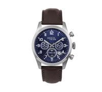 BREIL Reloj Hombre Classic Elegance Movimiento MONOCRONÓGRAFO Cuarzo Azul y Correa DE Cuero Marron EW0662
