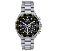 BREIL Reloj Hombre Highway MONOCROMÁTICO CRONÓGRAFO Negro Movimiento Cuarzo y Pulsera DE Acero Plateado TW1946
