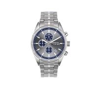 BREIL Reloj Man Captain Monocolor Esfera Gris y Azul Movimiento de Cuarzo y Pulsera DE Acero Plata EW0693