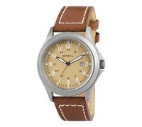 BREIL Reloj Men's Army Mono-Colour Green Solo Movement - 3 LANCETTE Quartz and Brown Leather Strap TW1480