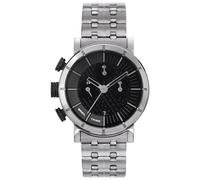 BREIL Reloj Men's Lil Tribe BI-Colour Black dial Quartz Chronograph Movement and Silver Steel Bracelet EW0469