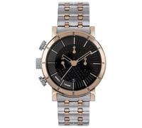 BREIL Reloj Men's Lil Tribe Esfera Negra Movimiento Quartz Chronograph y Pulsera DE Acero Color Plata EW0470