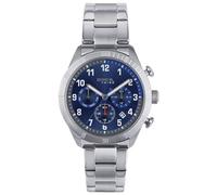 BREIL Reloj Men's Mate Esfera Azul Movimiento Multi-FUNCIÓN Cuarzo y Pulsera DE Acero Plateado EW0593