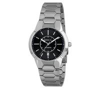 BREIL Reloj Men's New One Esfera Negra Movimiento Time-Only - 3 LANZAS AUTOMATICAS y Pulsera DE Acero Plateado TW2030