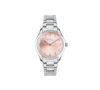 BREIL Reloj Mujer KYLA Monocolor Esfera Rosa Movimiento Solo Tiempo - 2 Agujas DE Cuarzo y Pulsera DE Acero Plata EW0703