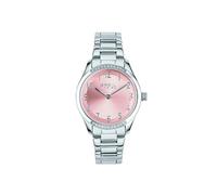 BREIL Reloj Mujer KYLA Monocolor Esfera Rosa Movimiento Solo Tiempo - 2 Agujas DE Cuarzo y Pulsera DE Acero Plata EW0703