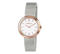 BREIL Reloj para Mujer Iris Blanco Movimiento Solo - 2 Cuarzo LANCES y Mesh Plata Acero TW1777
