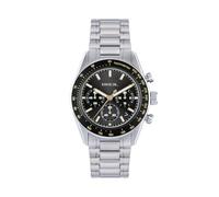 BREIL Reloj TW2185 Extreme Noir para Hombre, Esfera Negra MONOCROMÁTICA, Movimiento CRONÓGRAFO de Cuarzo y Correa DE Acero Plateada
