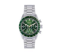 BREIL Reloj TW2186 Extreme Noir para Hombre, Esfera Verde Monocolor, Movimiento CRONÓGRAFO de Cuarzo y Correa DE Acero Plateada
