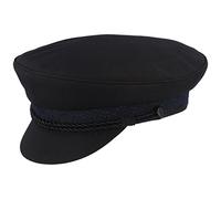 Breiter Gorra Marinero Sombrero Capitan Gorro Capitán de Tela con Forro Interior Rojo y Cordón - Azul Marino 59