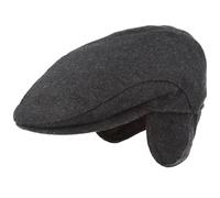 Breiter Gorro de invierno con orejeras para hombre, gorro plano con visera 100% lana con protección de orejas desplegable, gorro cómodo y apto para la piel, 59
