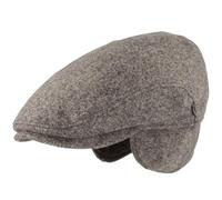 Breiter Gorro de invierno para hombre con orejeras, gorra plana, 100% lana, con protección para las orejas desplegable, respetuoso con la piel y cómodo, Azul Mel., 56