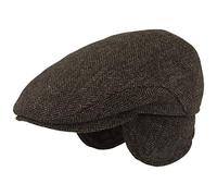 Breiter Gorro de Invierno para Hombre con Orejeras, Gorra Plana, 100% Lana, con protección para Las Orejas desplegable, Respetuoso con la Piel y cómodo, Gris, 56