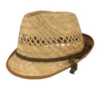 Breiter Sombrero de Paja para Niños Sombrero de Verano para el Sol 100% Paja - para Chicos y Chicas - Material Ligero y Flexible - Cordón Marrón - Beige 55