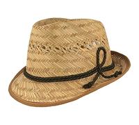 Breiter Sombrero de Paja para Niños Sombrero de Verano para el Sol 100% Paja - para Chicos y Chicas - Material Ligero y Flexible - Cordón Tradicional - Beige 55