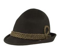 Breiter Sombrero original para hombre, sombrero de fieltro, cabeza puntiaguda, 100% lana, ala estrecha y cordón de lana, tres colores, Negro , 58