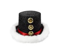 Breitkrempiger Weihnachts Hut aus Filz - Festliche Unisex Mütze mit weißem Fell & Glöckchen | Lustiger Partyhut Weihnachten & Neujahr | Dekorativer Kostümhut für Feiern Cosplay & Aufführungen