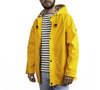 Breizh Ocean - Cerado impermeable ARMOR, interior marino rayado - Mixto, hombre o mujer - de XS a 4XL, Amarillo1, L