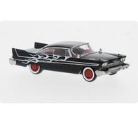 Brekina 19683 Plymouth Fury, Negro, 1958, Llamas, H0, Nuevo 2025