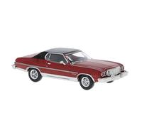 Brekina 19732 Ford Gran Torino, Rojo/Negro, 1976, H0, Nuevo 2025