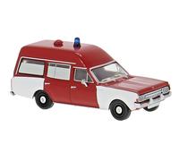 Brekina 20675 Opel Rekord C KTW, Rojo / Blanco, 1968, DRK, H0, Nuevo 2025