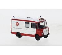 Brekina 36945-1/87 Mercedes L 508 Rtw ,Johanniter Lübeck, 1978 - Nuevo