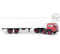 BREKINA 58500 Camión Fiat 690 Con Remolque Plataforma Cerrado Blanco En Scala 1: