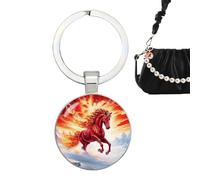 Breloque Cheval Pour | Clip De À Main Motif Flamme 2D | Porte-clés Cheval | Pour À Dos, À Main, Cadeau De Noël, Bas De Noël, Décoration Du Nouvel An Chinois