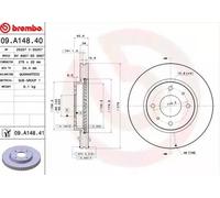 BREMBO 09.A148.41 Disco de freno