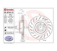 Brembo 09B74661 Discos de Freno con Recubrimiento UV, Set de 2