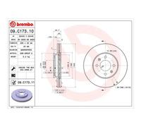 BREMBO 2X Disco De Freno Delante Ø256 Mm Ventilado Para KIA Rio III UB 1.4 CVVT