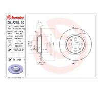 BREMBO 2X Disco De Freno Delante 260 Completo Para Renault Twingo II CN0_ C06_