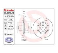 BREMBO 2X Disco De Freno Delante 283 Ventilado Para Peugeot 406 8B 8E/F