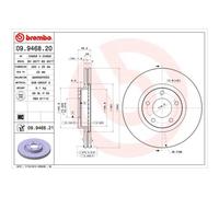 BREMBO 2X Disco De Freno Delante 300 Ventilado Para Mazda 5 CR19 CW 3 BK