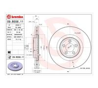 BREMBO 2X Disco De Freno Delante Ø355 Ventilado Para Jaguar F-Type Cabriolet