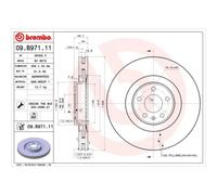 BREMBO 2X Disco De Freno Delante Ø356 Mm Ventilado Para Audi A6 Avant 4G5 C7