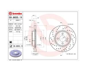 BREMBO 2x Disco de Freno Delantero Ø276 - MM Perforado/Iluminación Interior para
