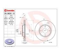 BREMBO 2x Disco de Freno Delantero Ø280mm Ventilado para Nissan Tiida Sedán Cubo