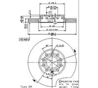 BREMBO 2X Disco De Freno Delantero 288 Ventilado Para Audi A4 8EC B7 8E2