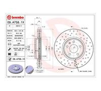BREMBO 2x Disco de Freno Delantero Ø320 MM Perforado/Iluminación Interior