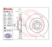 BREMBO 2x Disco de Freno Delantero Ø360mm Ventilado para Audi A6 Avant VW Faetón