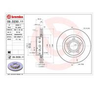 BREMBO 2X Disco De Freno Trasero Ø269 Ventilado Para Audi A6 Avant 4B C5 S6