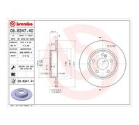 BREMBO 2X Disco De Freno Trasero Ø276 Mm Para Mercedes-Benz Clase B W246