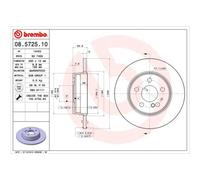 BREMBO 2X Disco De Freno Trasero 290 Completo Para Mercedes-Benz Clase S W140