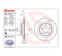 BREMBO 2X Disco De Freno Trasero Ø300 Ventilado Para BMW X1 F48 XDRIVE20D