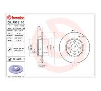 BREMBO 2x Disco Freno Trasero 251 Completo para Alfa Romeo Mito 955 955_